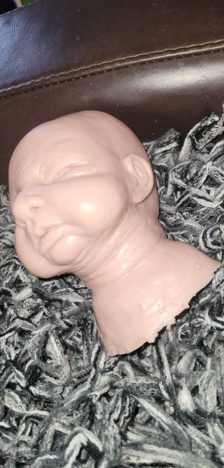 Silicone baby head by Kathryn brody for 16" body