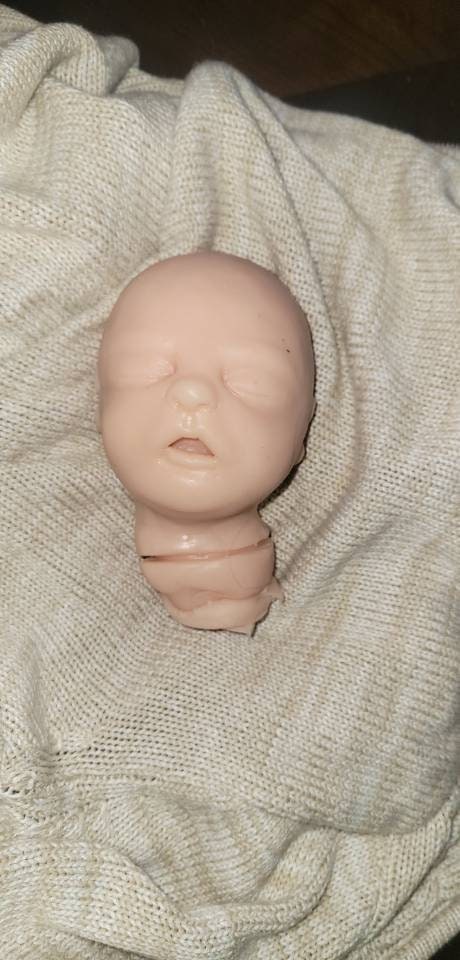 Silicone baby head for cloth body 14"- 15" cuddle head
