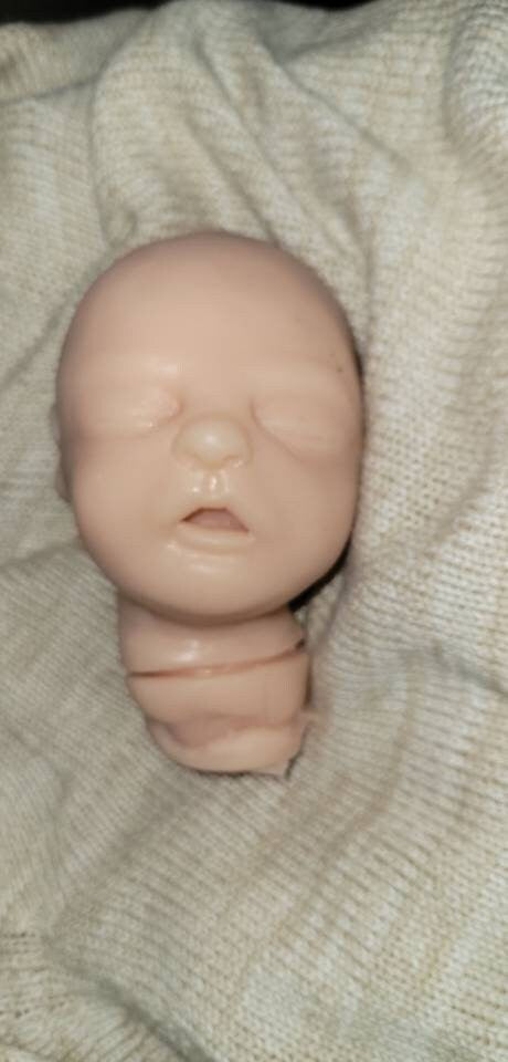 Silicone baby head for cloth body 14"- 15" cuddle head