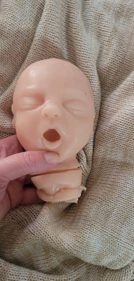 Silicone baby head for cloth body 14"- 15" cuddle head