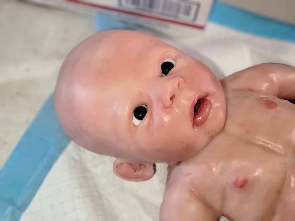 Silicone baby head for cuddle body or full body mason