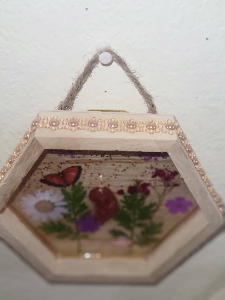 Ready to ship 10 week gestation silicone fetus in Beautiful wood frame with resin back ground