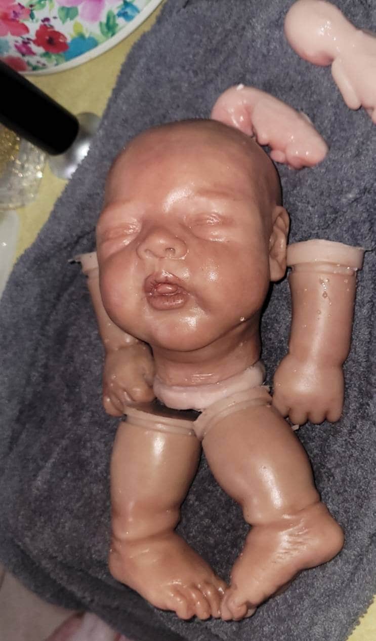 Silicone baby head irie for 20" cloth body by Chantel