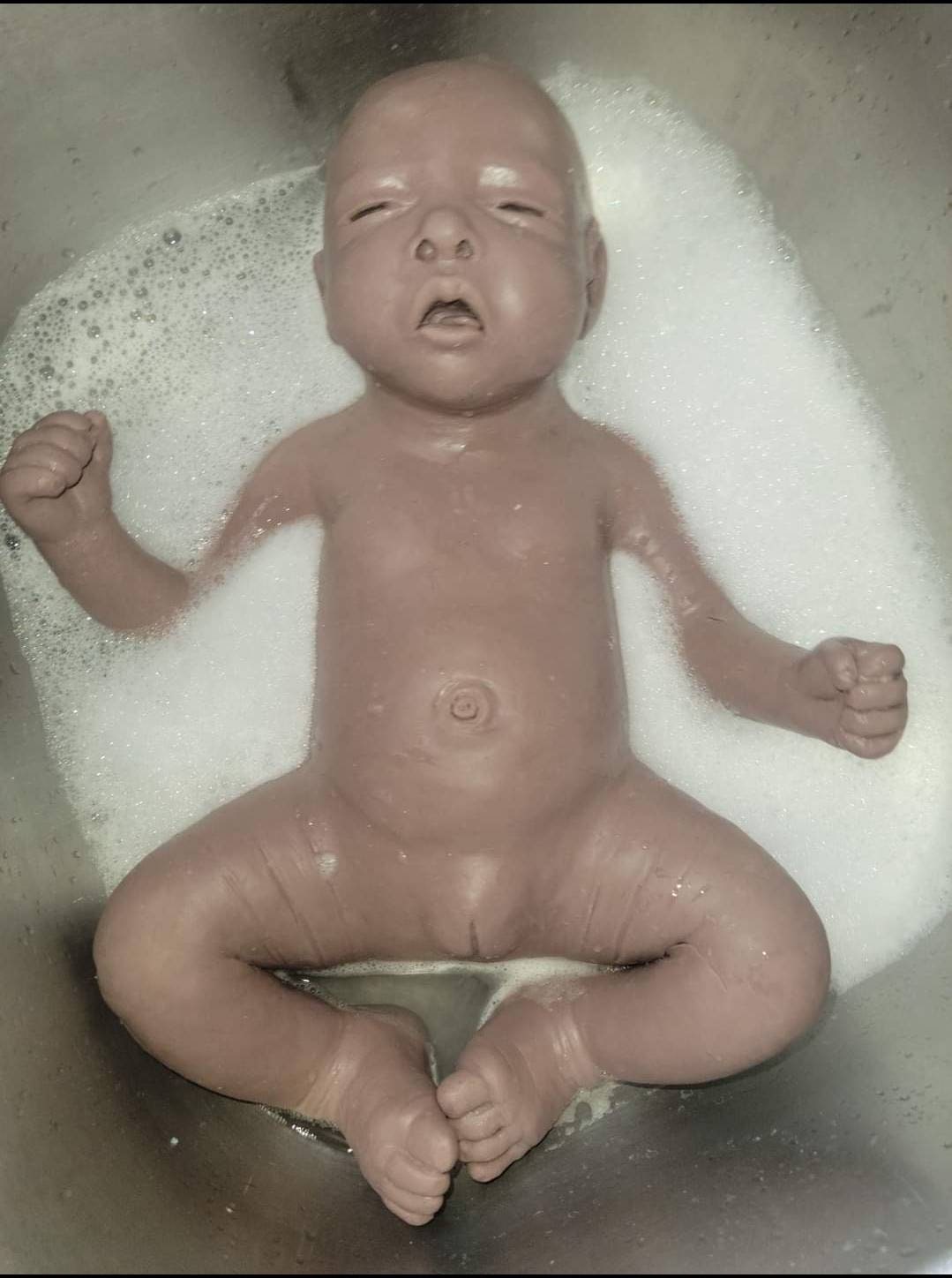 Full Body silicone Baby 17" with bent legs paint or blank kits open eyes beautiful girl sophie