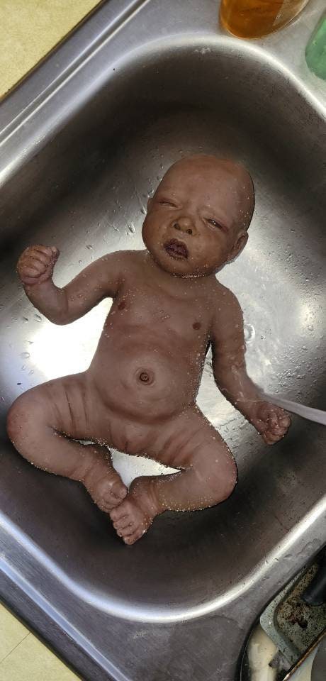 Full Body silicone Baby 17" with bent legs paint or blank kits open eyes beautiful girl sophie