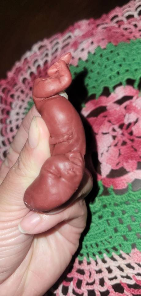 13 week gestational silicone memorial fetus RED
