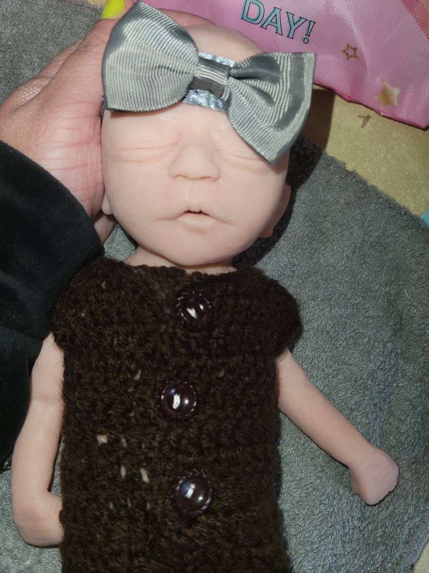 Full Body Silicone Baby Girl preemie 13" sleeping beautiful baby blank or painted Mia