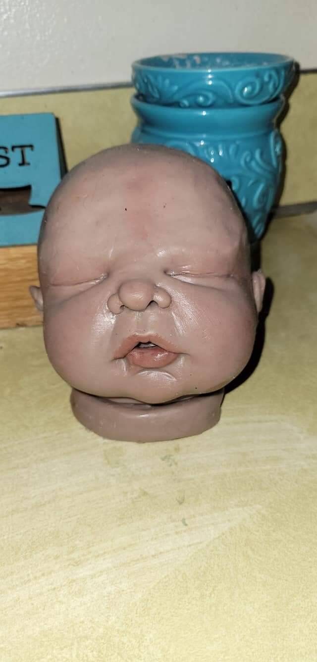 Silicone baby head for cuddle body blank unpainted "Ava sculpt"