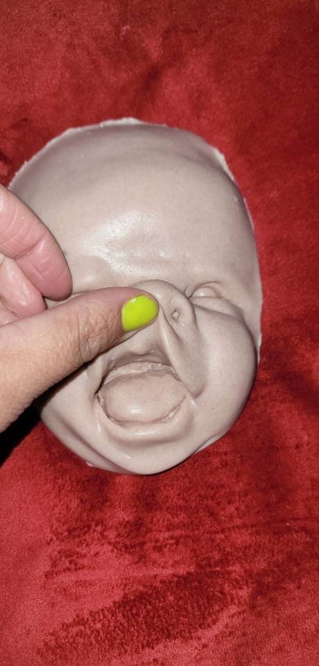 Silicone baby face or head happy baby face blank unpainted