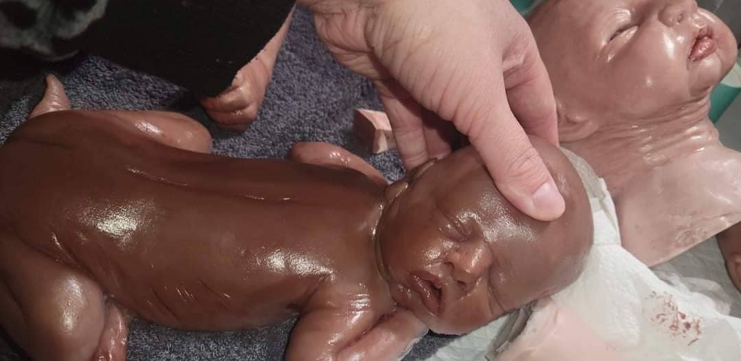 13" silicone baby girl fully painted with umbilical cord maribelle