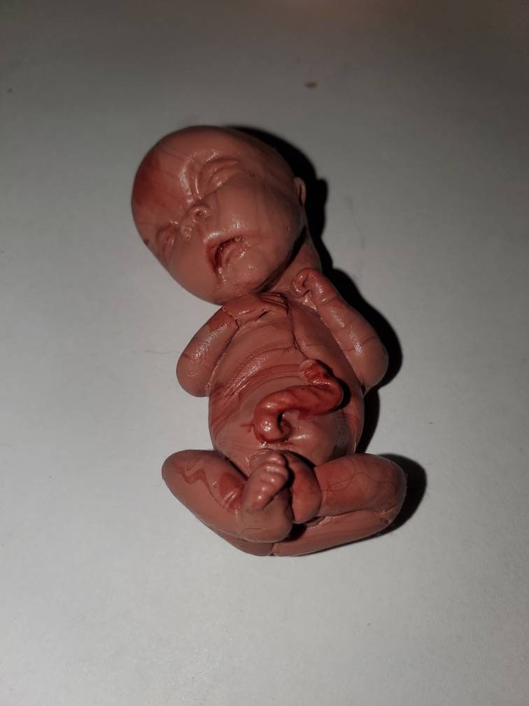 14 week Gestational silicone memorial fetus baby painted PAINTED