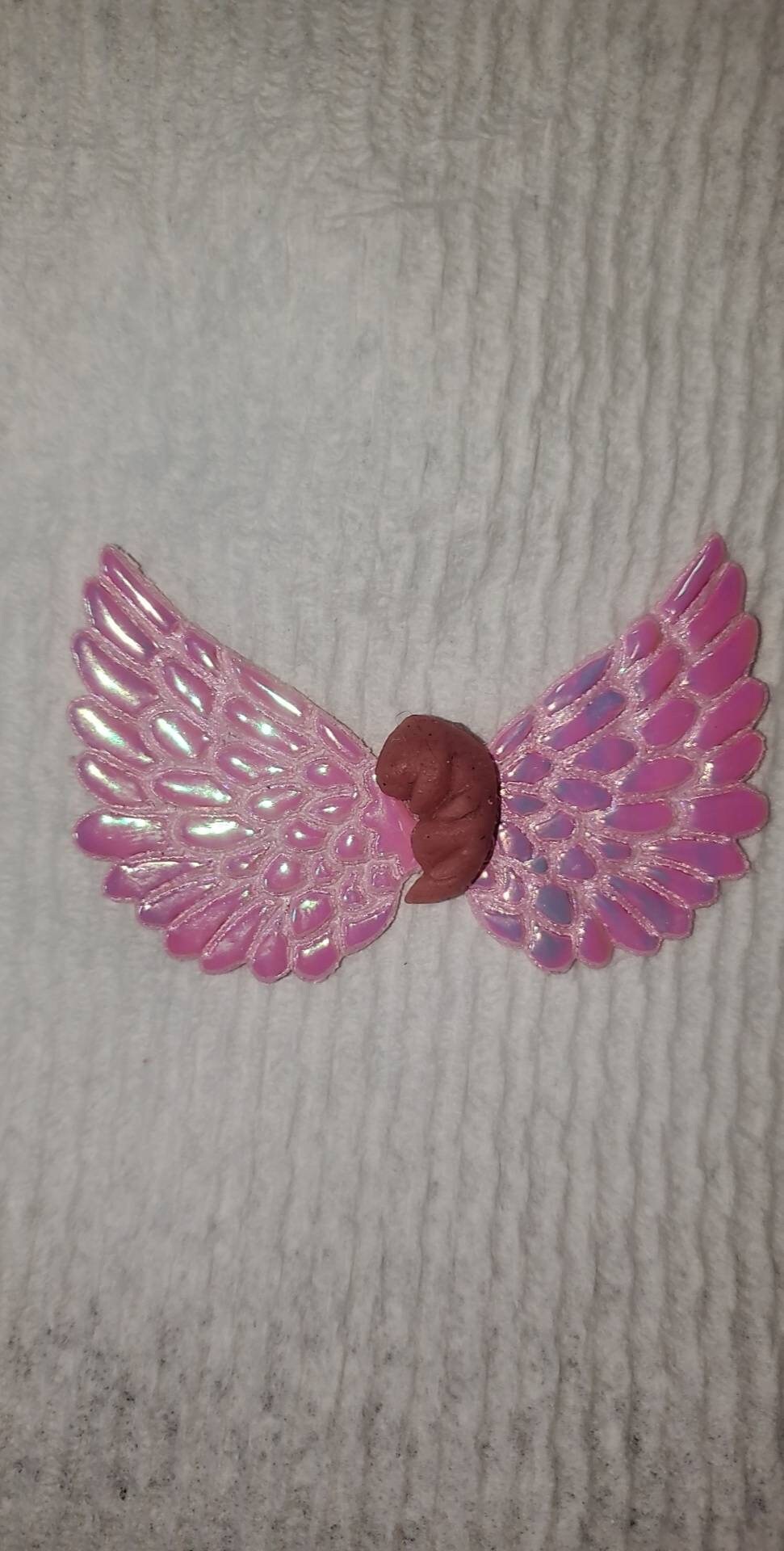 Memorial silicone fetus with angel wings gift