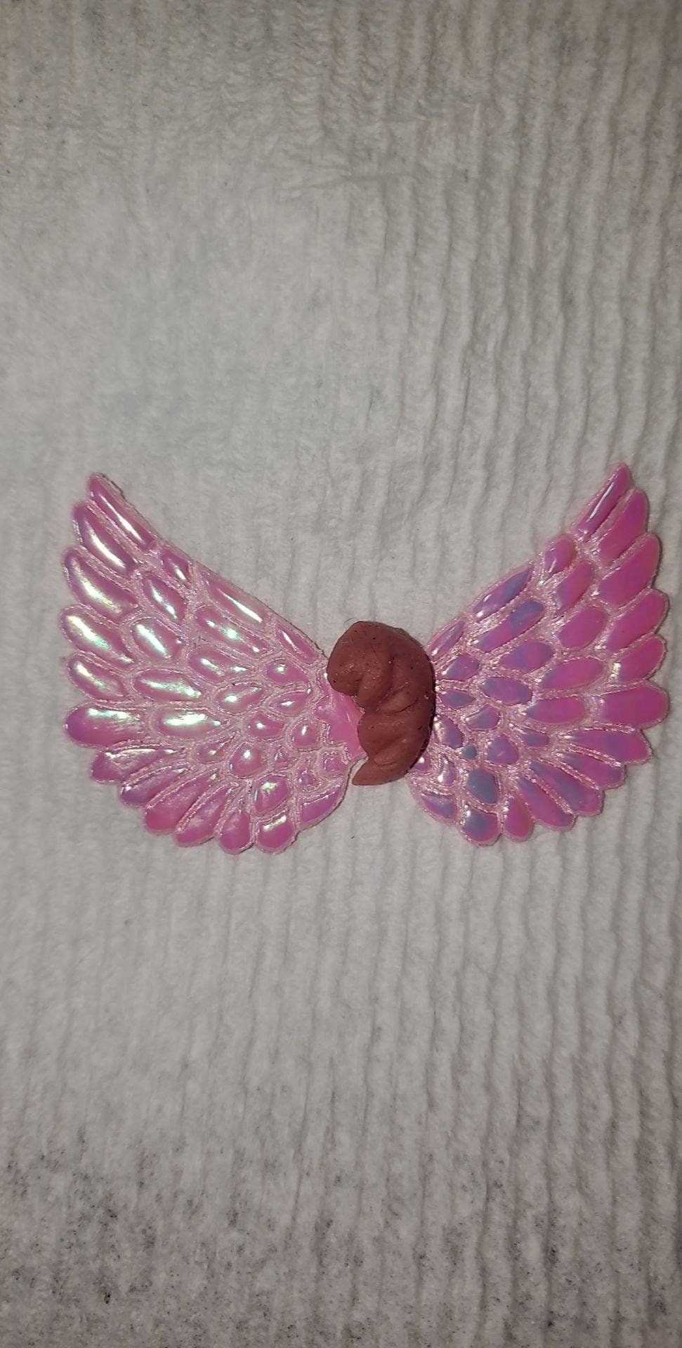 Memorial silicone fetus with angel wings gift