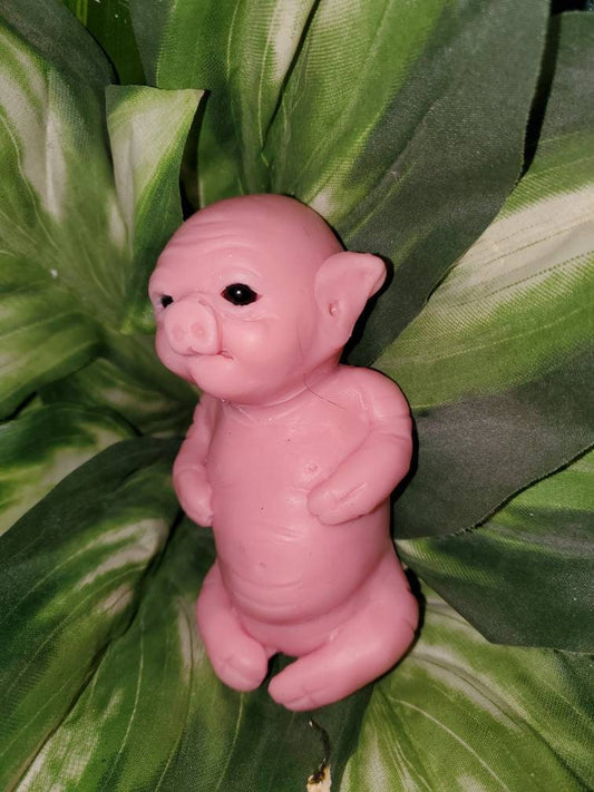Silicone baby piglet with open eyes