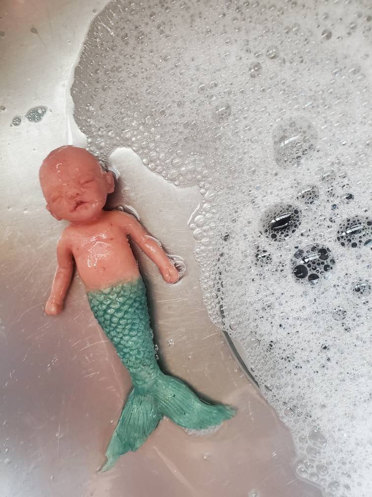Full Body Silicone Baby mermaid mini 5"