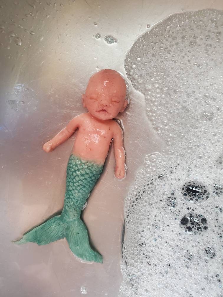 Full Body Silicone Baby mermaid mini 5"