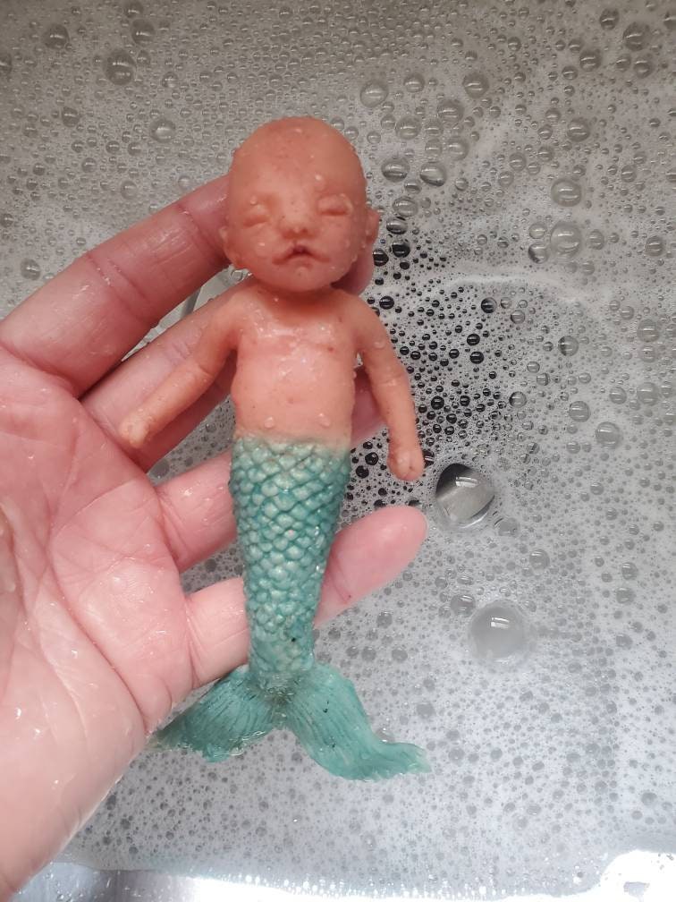 Full Body Silicone Baby mermaid mini 5"