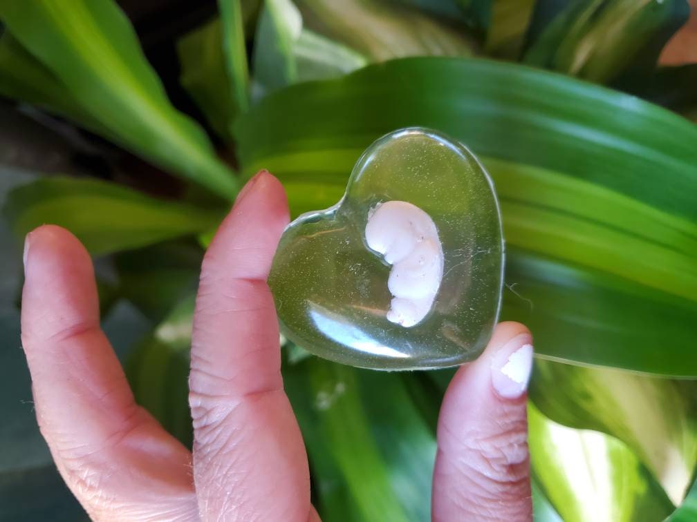 Beautiful memorial resin heart peice memorial fetus