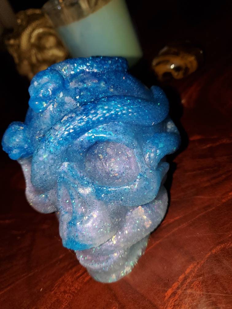 Gorgeous resin skull you choose color