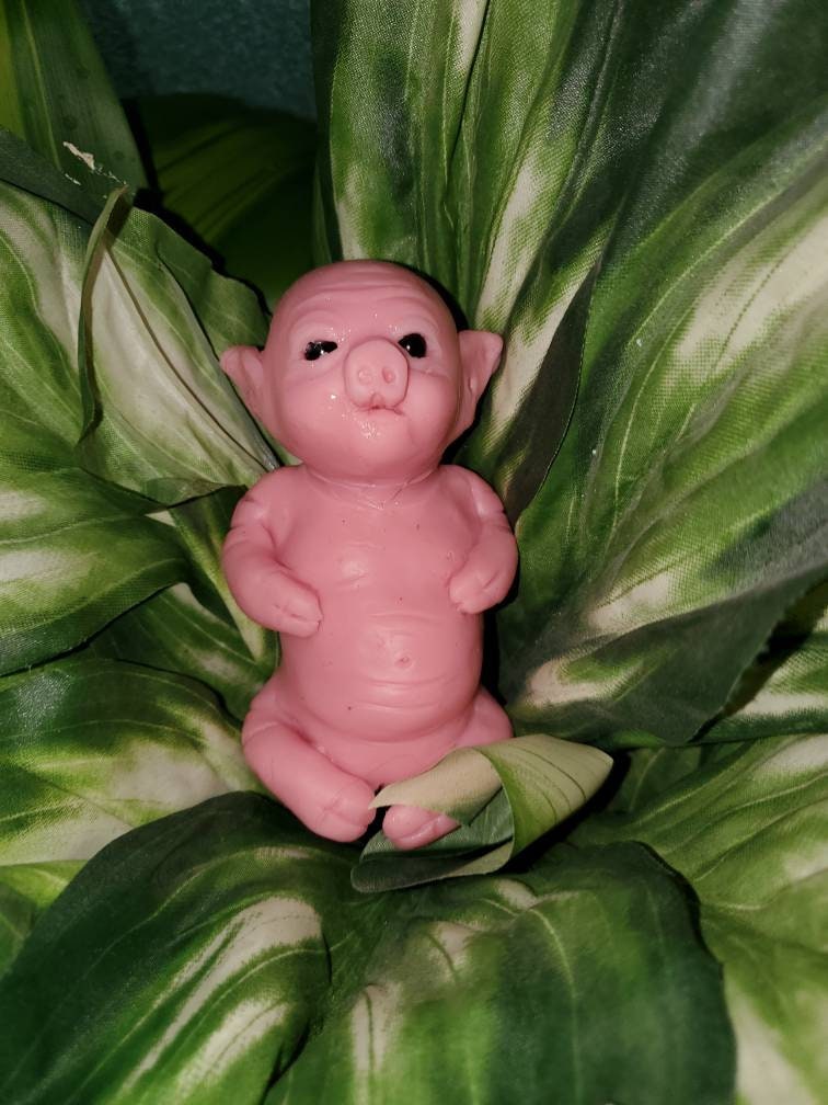 Silicone baby piglet with open eyes