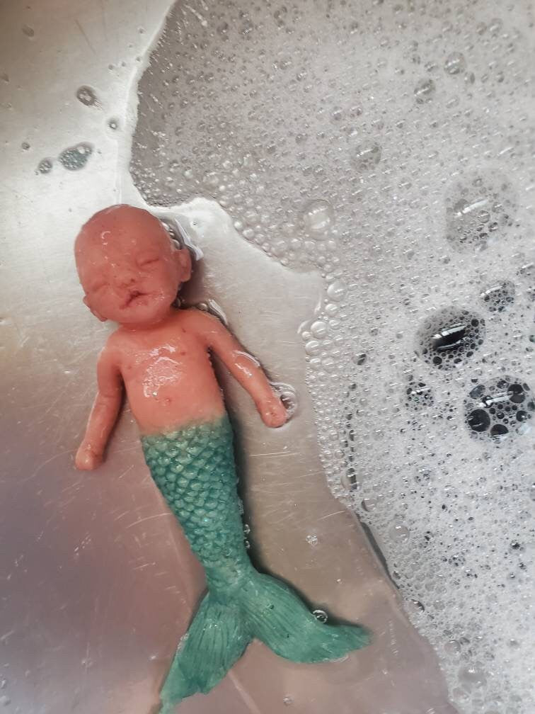 Full Body Silicone Baby mermaid mini 5"