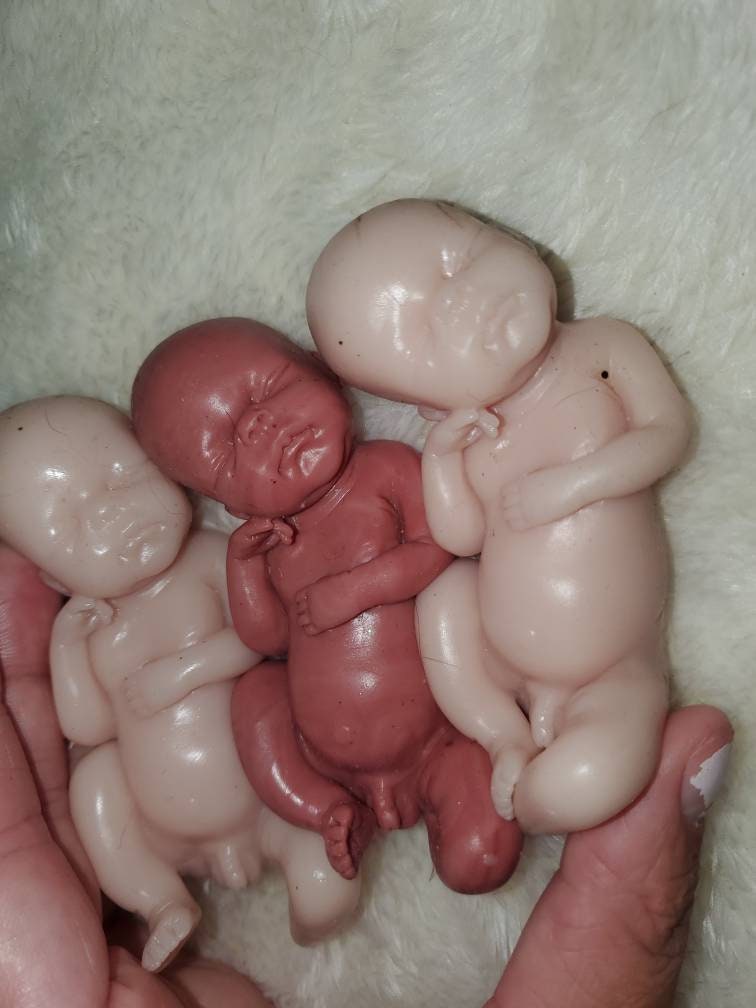 4" silicone memorial baby or mini newborn baby born too soon or mini newborn