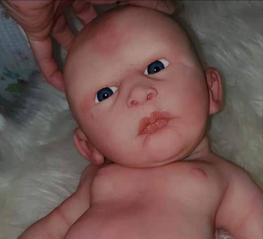Silicone baby head for cloth cuddle body or full Body for 24" toddler silicone baby open eyes