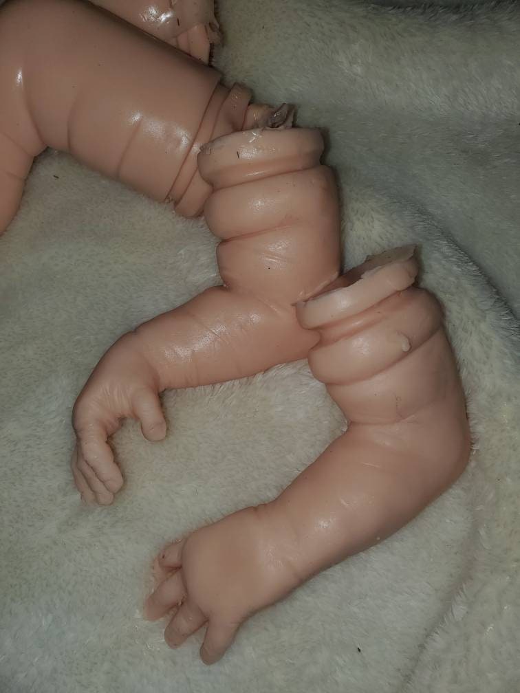 Full silicone baby limbs for cloth body unpainted 3/4 arms full legs