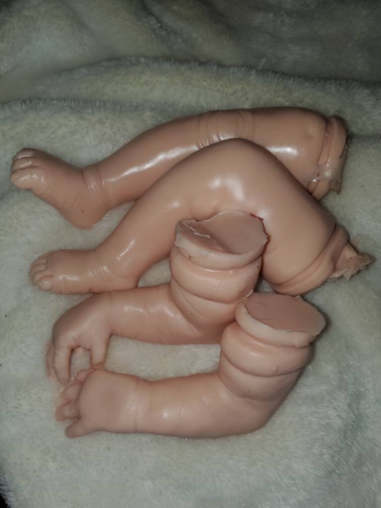 Full silicone baby limbs for cloth body unpainted 3/4 arms full legs