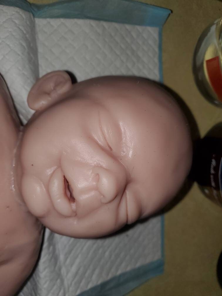 Silicone baby head miles for full Body Silicone or cloth cuddle body HEAD ONLY with flange 22"