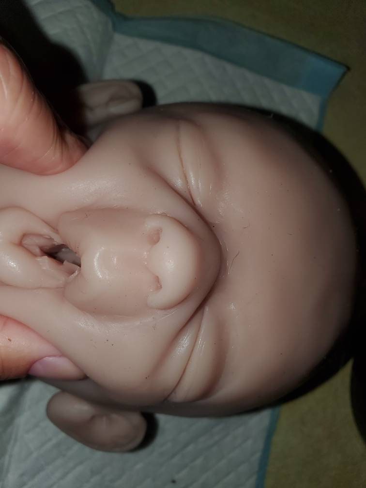 Silicone baby head miles for full Body Silicone or cloth cuddle body HEAD ONLY with flange 22"