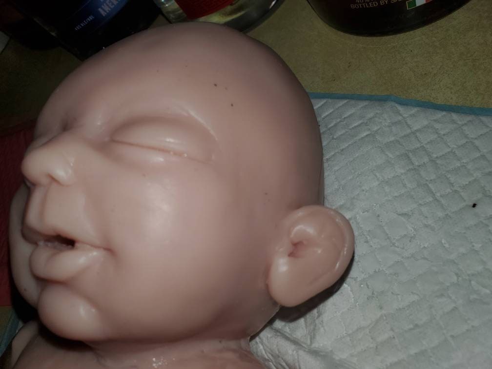 Silicone baby head miles for full Body Silicone or cloth cuddle body HEAD ONLY with flange 22"