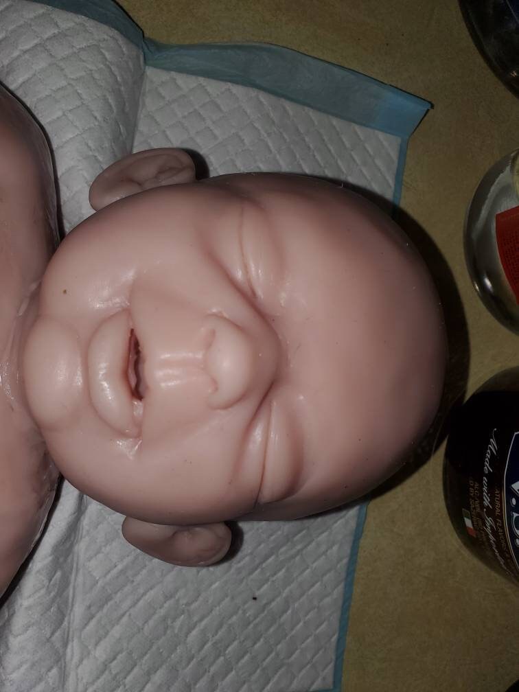 Silicone baby head miles for full Body Silicone or cloth cuddle body HEAD ONLY with flange 22"