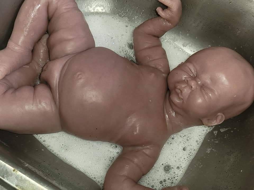 Full Body silicone baby demi 24" blank kit Or fully painted baby doll huge 6 month size