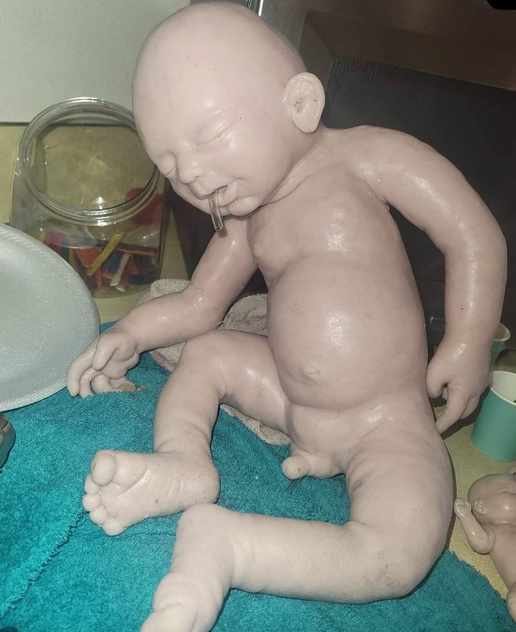 Full body silicone baby Closed eyes 24" Full Body baby boy noah