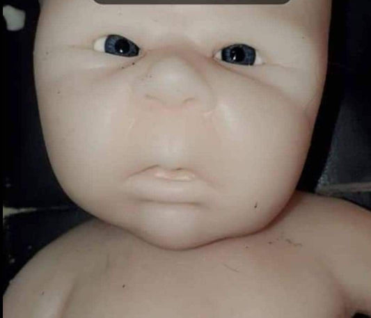 Silicone baby head for cloth cuddle body or full Body open eyes 18"-19"