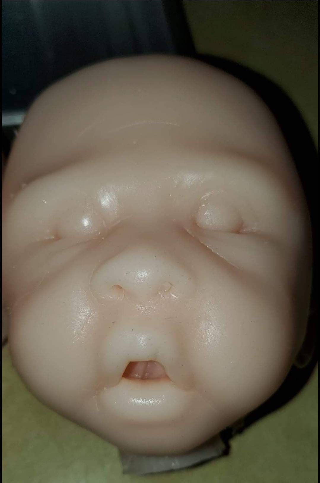 Silicone baby head for cloth cuddle body or full Body open eyes 24" jay