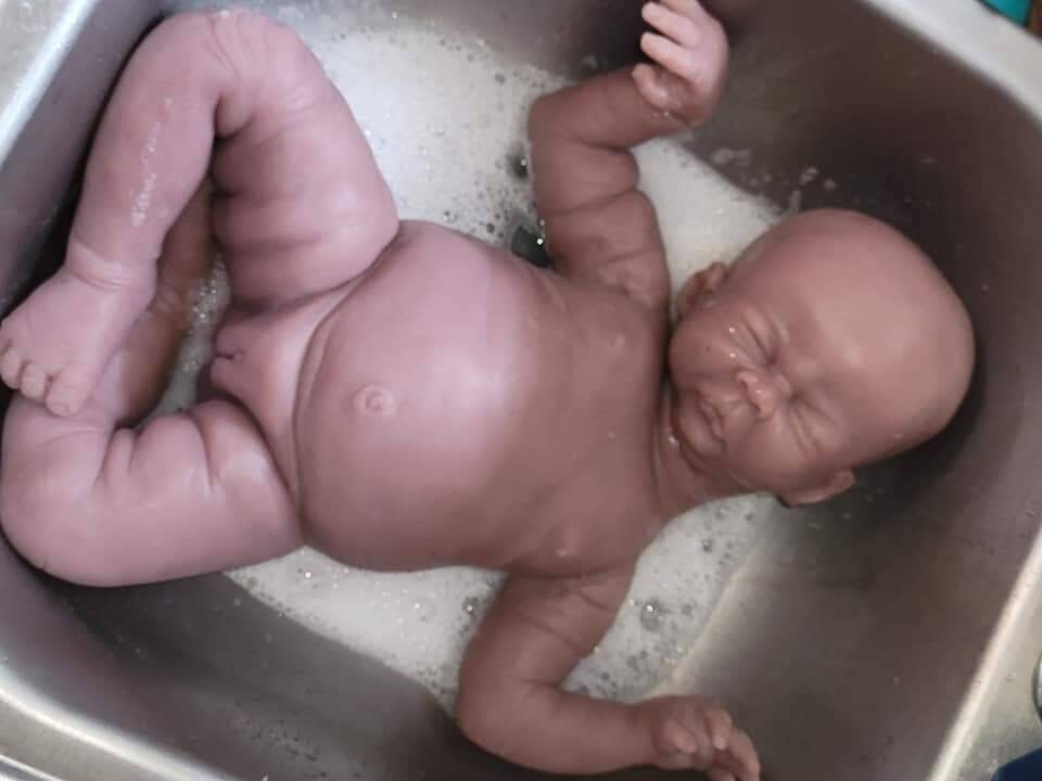 Full Body silicone baby demi 24" blank kit Or fully painted baby doll huge 6 month size