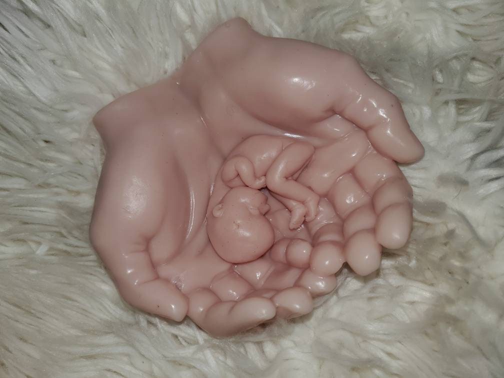 Life size silicone hands holding memorial silicone baby