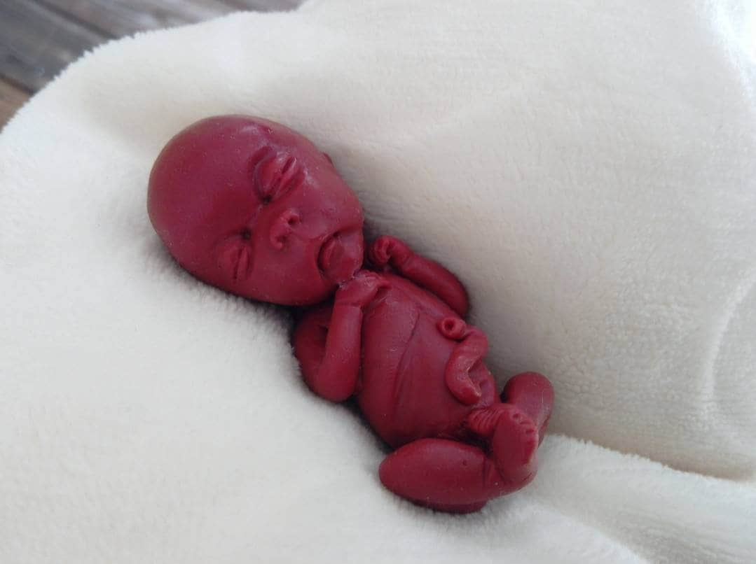 14 week gestation fetus memorial silicone baby keepsake
