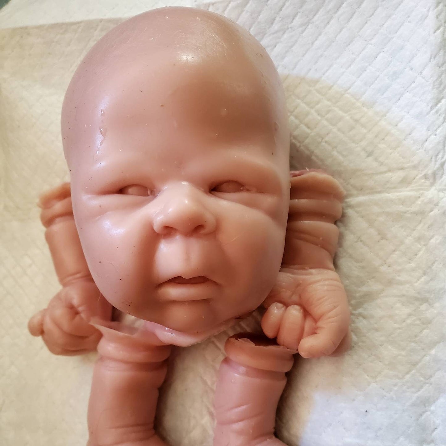 Silicone baby head for cloth cuddle body or full Body open eyes 18"-19"