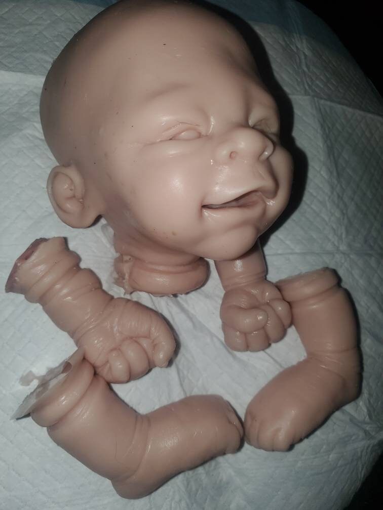 Silicone baby head and limbs for cuddle body or full Body silicone 19"