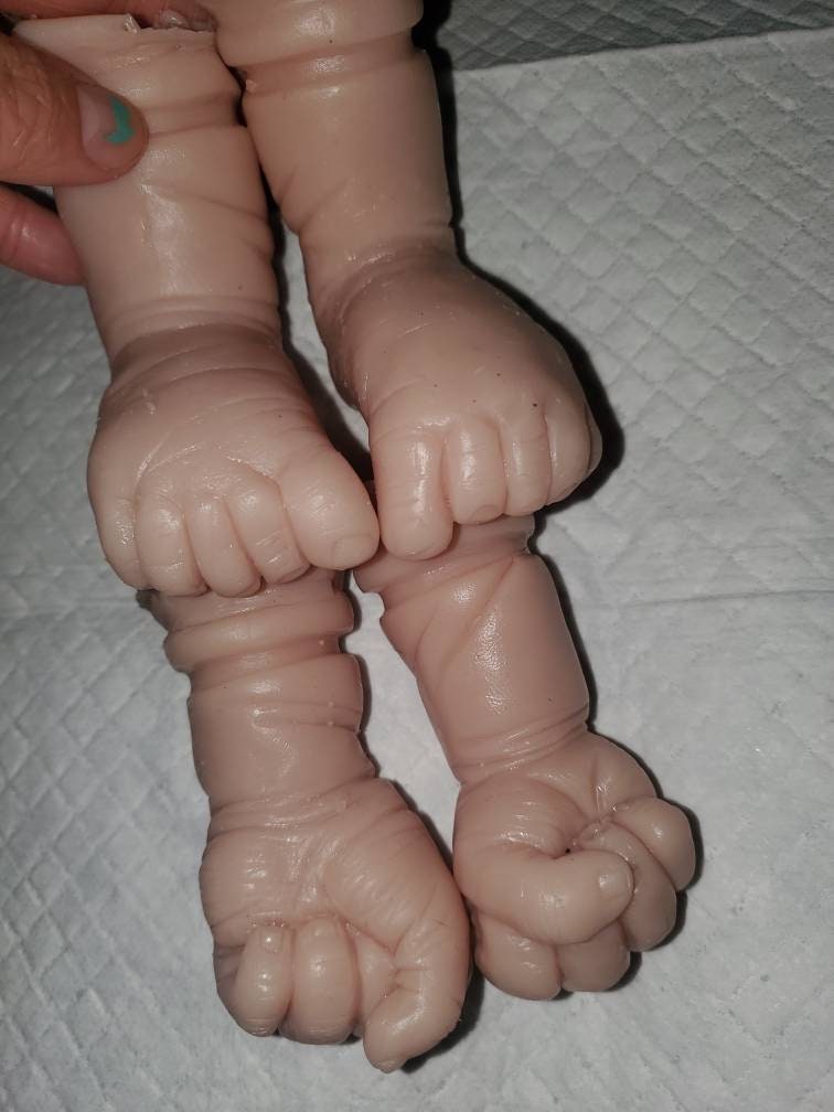 Silicone baby head and limbs for cuddle body or full Body silicone 19"