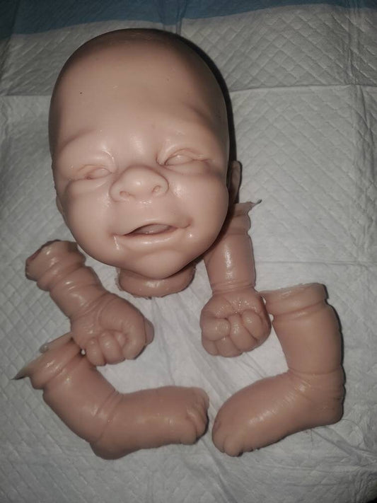 Silicone baby head and limbs for cuddle body or full Body silicone 19"