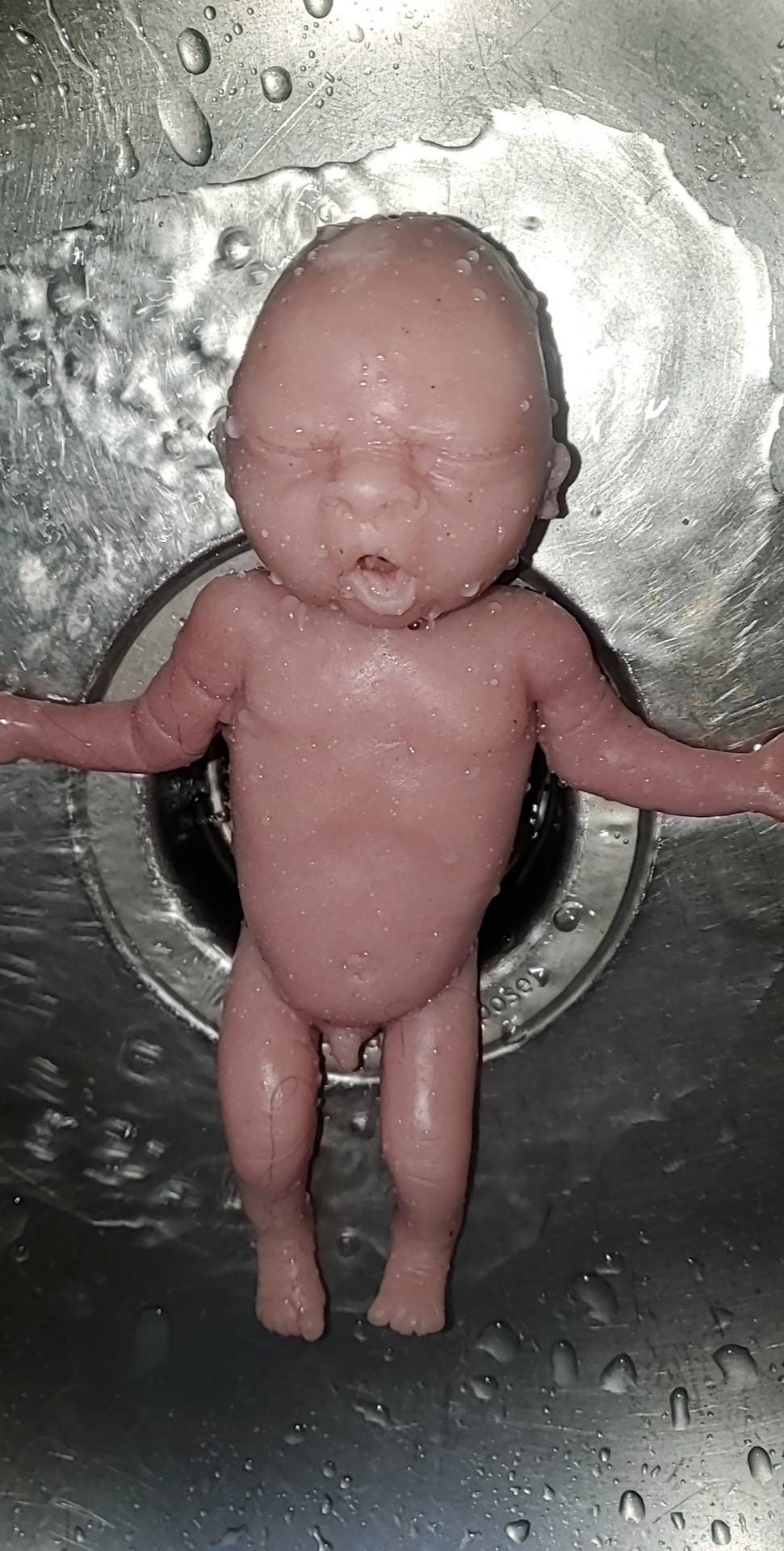 Full body silicone baby 9" baby boy yawning sleepy baby