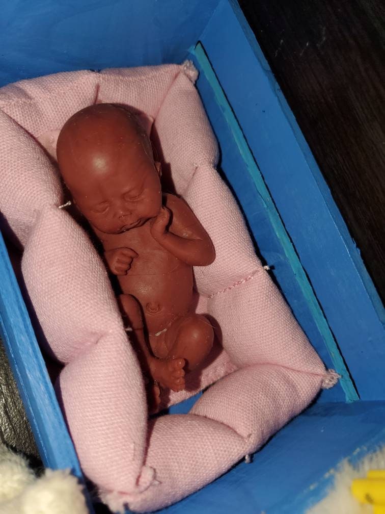 Full body silicone preemie 3" baby girl memorial baby