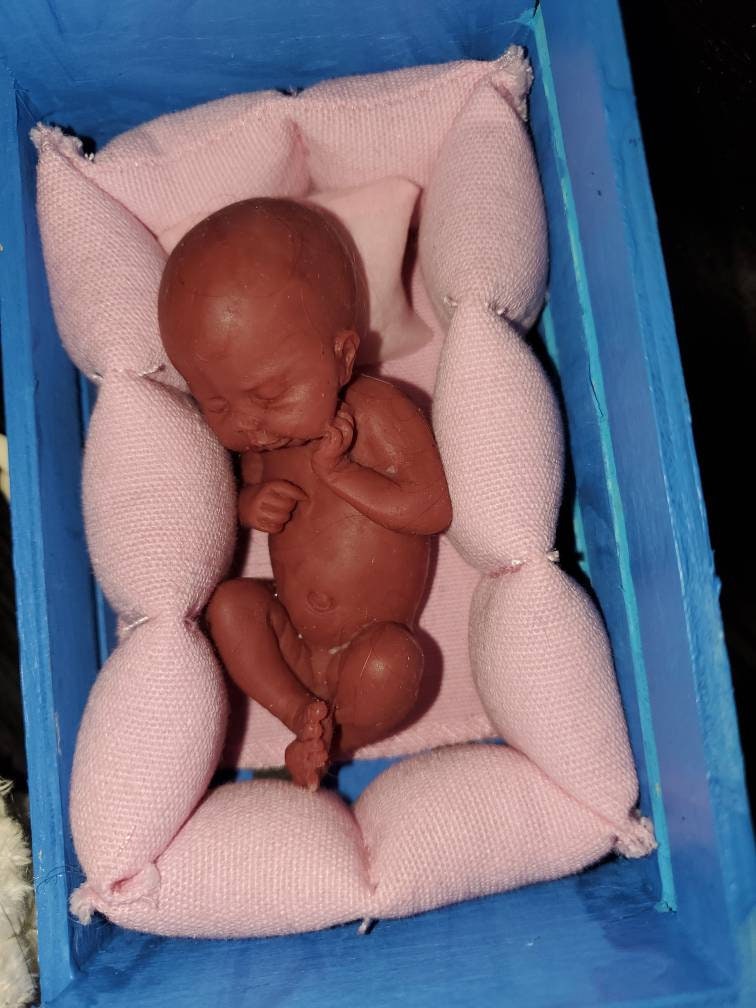 Full body silicone preemie 3" baby girl memorial baby
