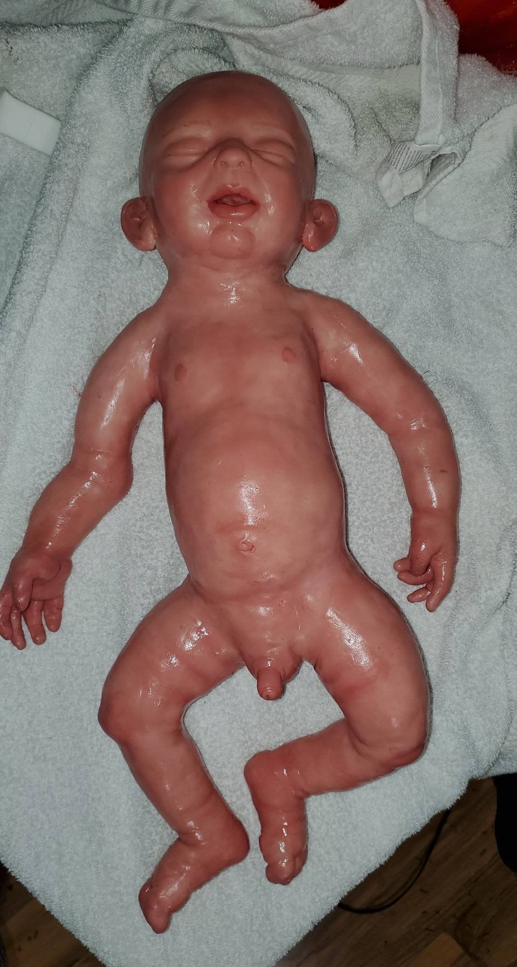Full body silicone baby Closed eyes 24" Full Body baby boy noah