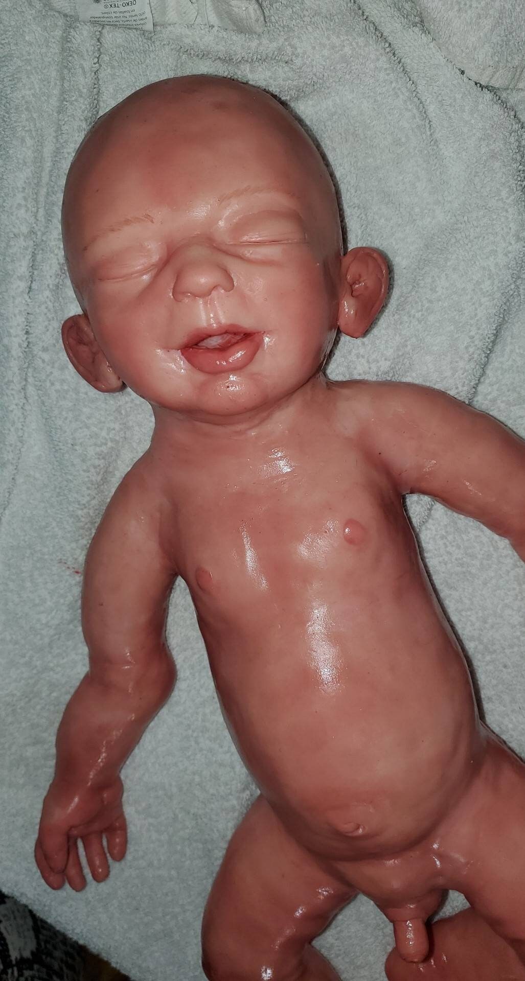 Full body silicone baby Closed eyes 24" Full Body baby boy noah