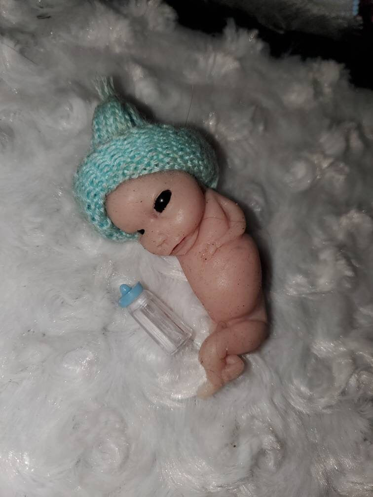 13 week silicone baby fetus memorial baby open eyes